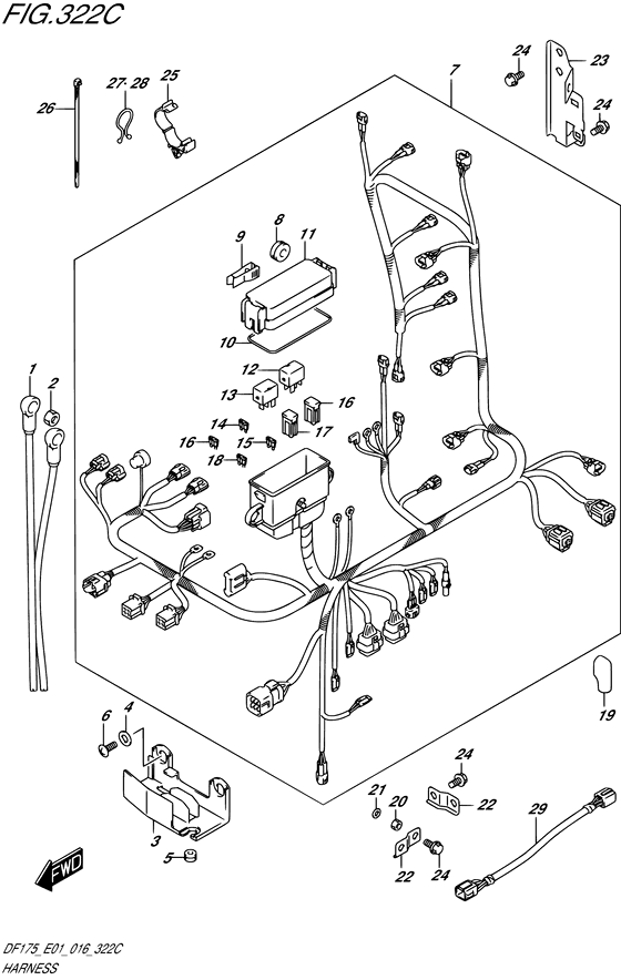 Harness (Model: TG/ZG) - Suzuki DF 175 Parts Listings<br>2016 to 17502F-610001 to 17502F-61XXXX 17502Z-610001 to 17502Z-61XXXX