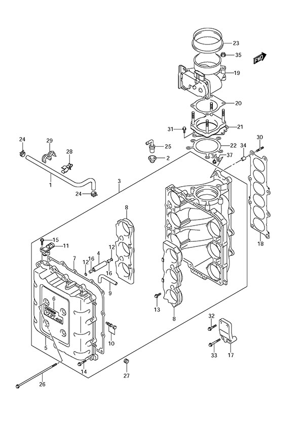 Suzuki DF 300 Throttle Body