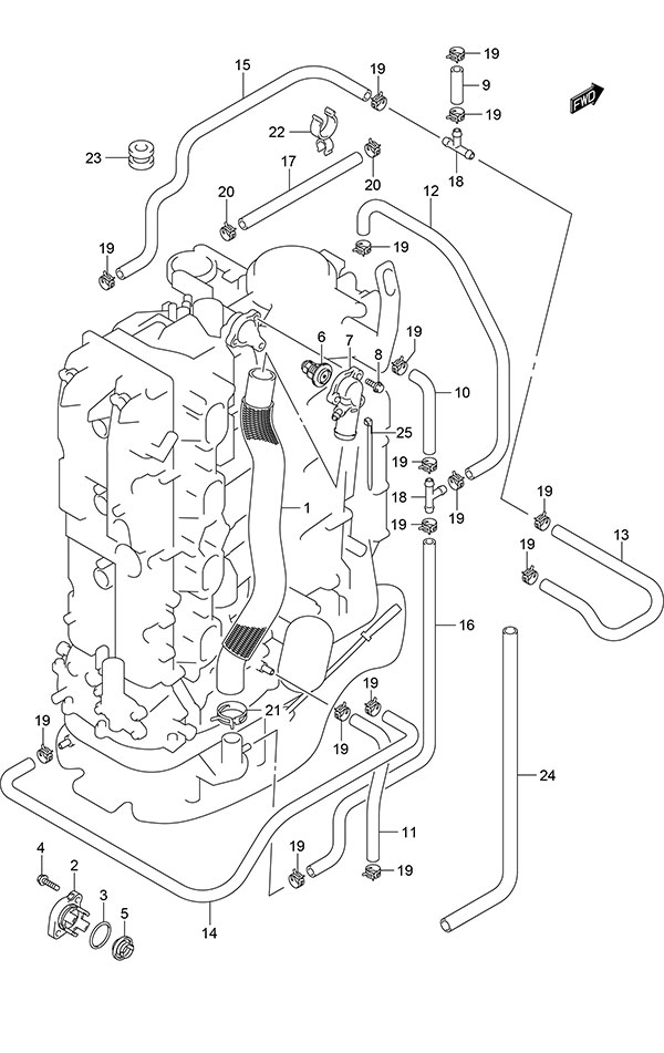 Thermostat(Model: TG/ZG) - Suzuki DF 175 Parts Listings<br>2014 to 17502F-410001 to 17502F-41XXXX 17502Z-410001 to 17502Z-41XXXX