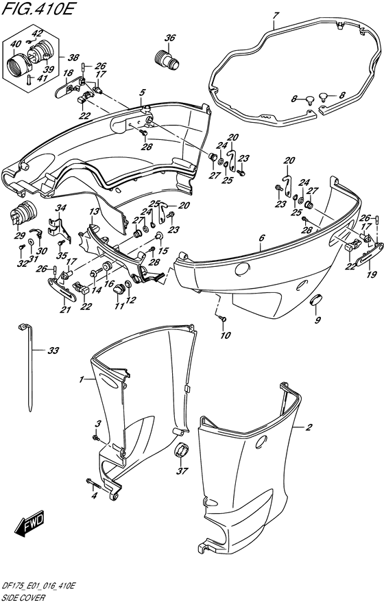 Suzuki DF 175 Side Cover