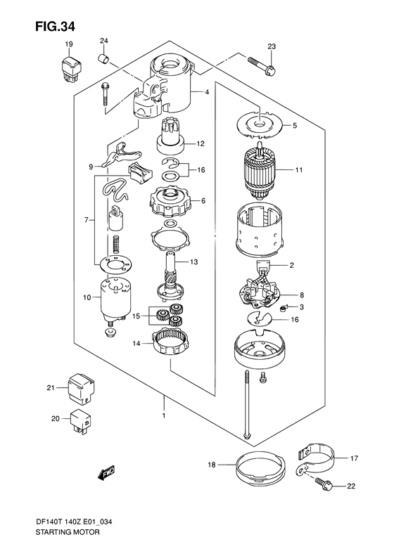 Suzuki DF 140 Starting Motor