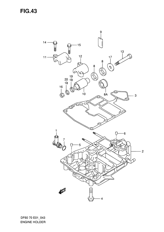 Suzuki DF 70 Engine holder