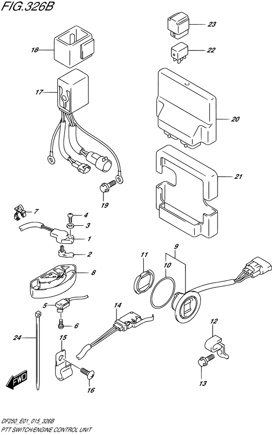 Suzuki DF 250 PTT Switch/Engine Control Unit