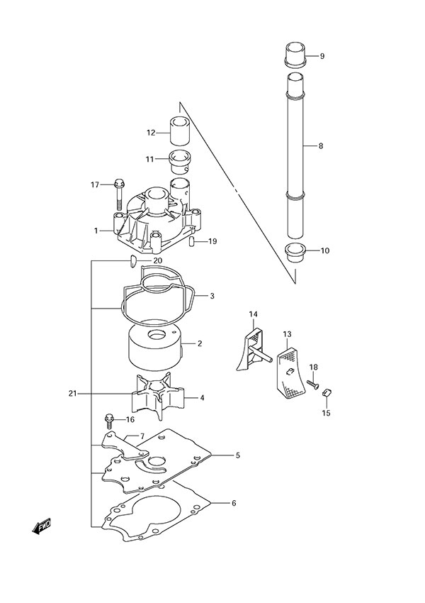 Suzuki DF 300 Water Pump