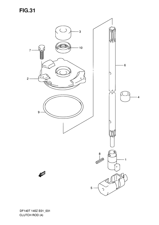 Suzuki DF 140 Clutch Rod